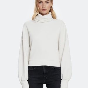 AGOLDE balloon sleeve turtleneck sweatshirt size S color plaster